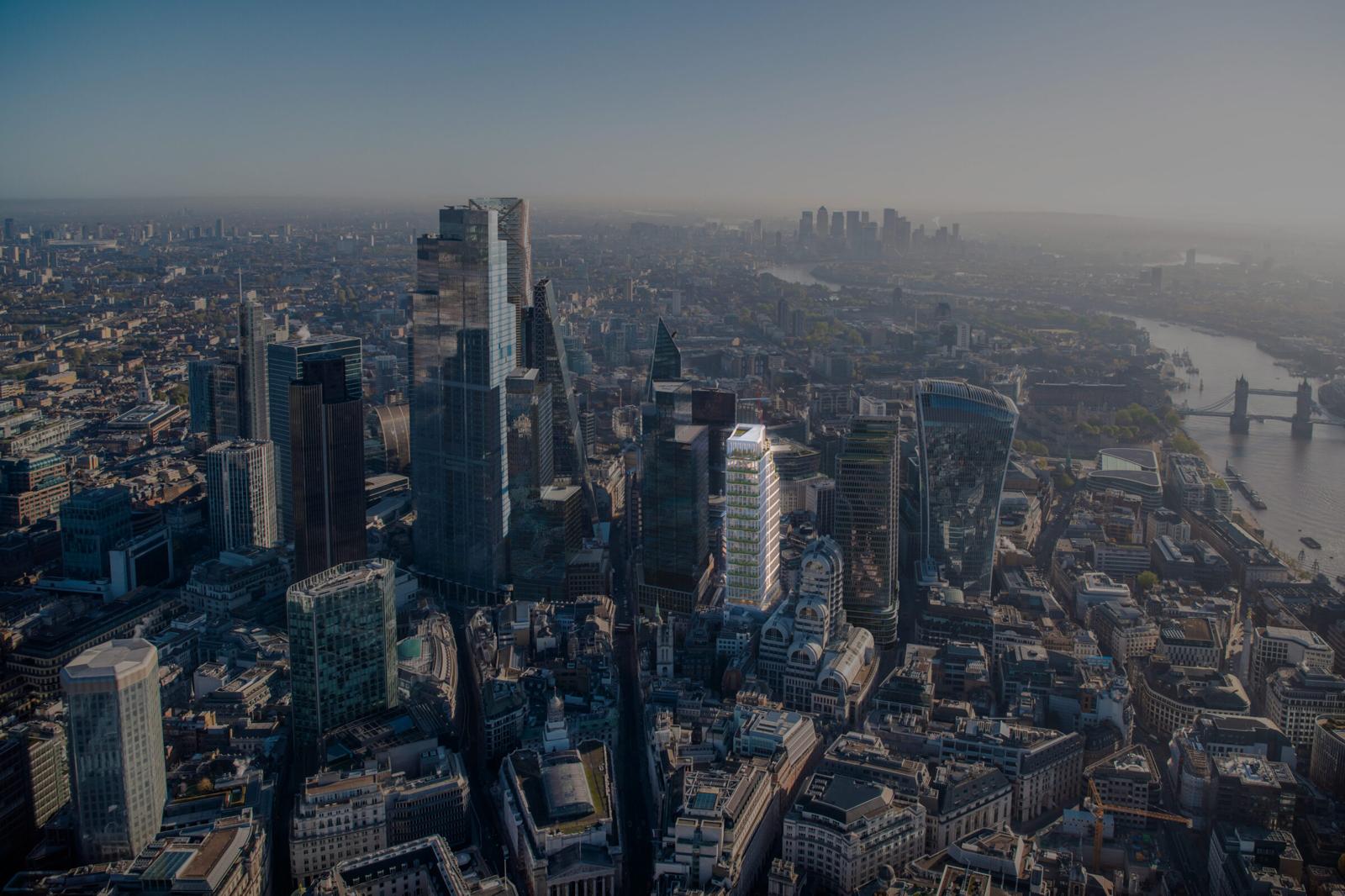 Aerial view of the City of London